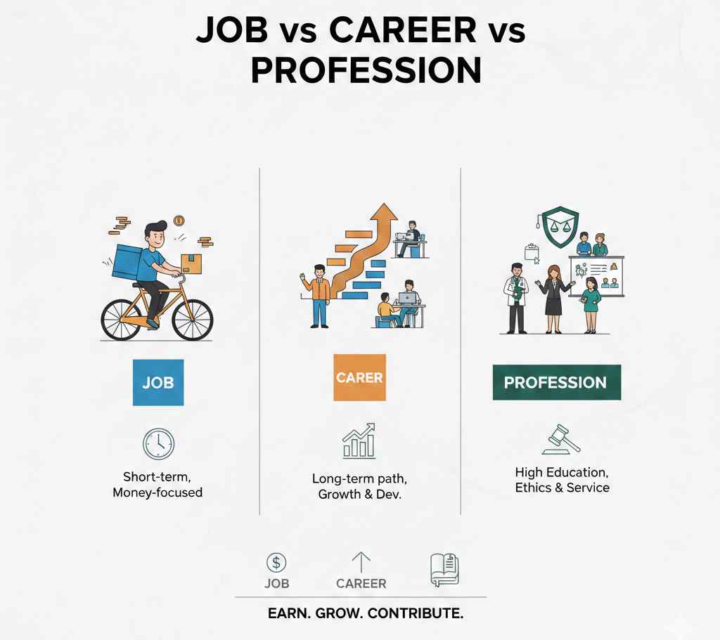 Job Career aur Profession me kya fark hai?